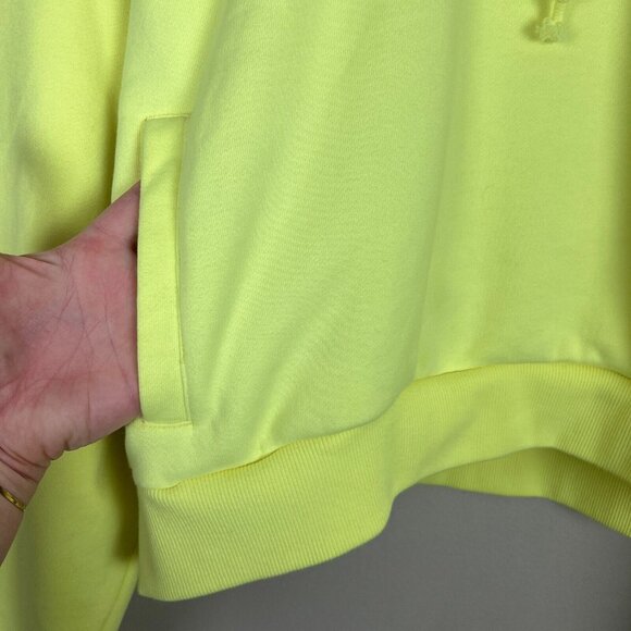 Teddy Fresh‎ Hoodie Womens XL Highlighter Neon Yellow Cropped 100% Cotton Beaded - Picture 6 of 15